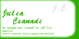 julia csanadi business card